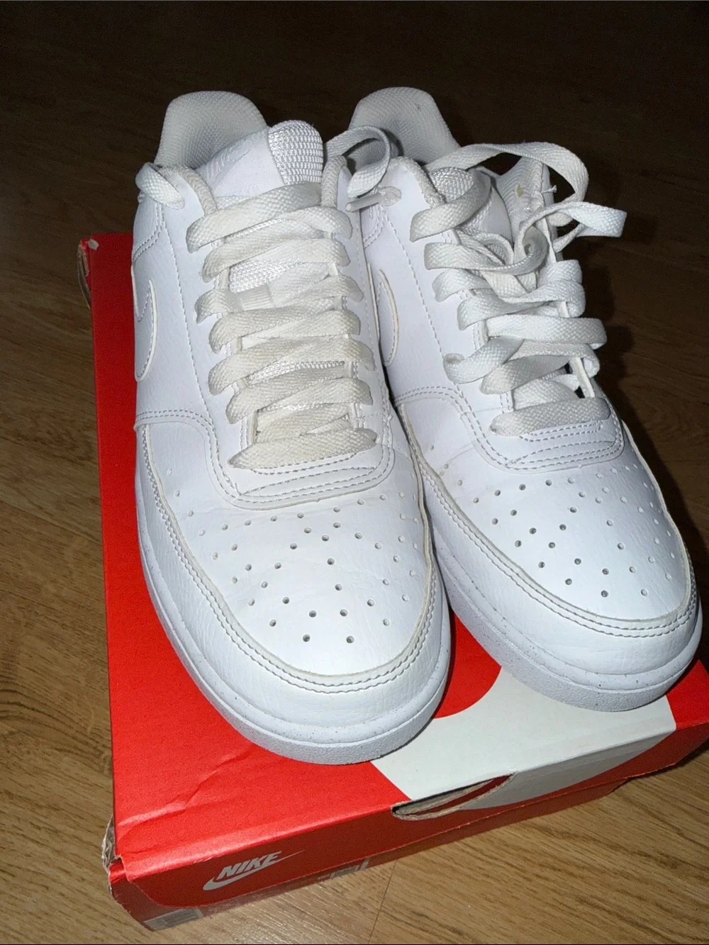 Nike White Low-Top Leather Sneakers